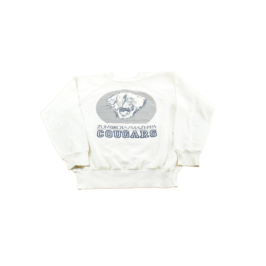 Vintage 1980s Zumbrota-Mazeepa Public School Cougars Crewneck Sweatshirt Youth S