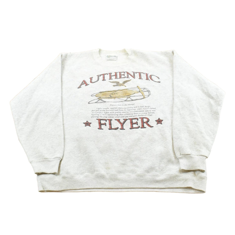 Vintage 1990s Authentic Flyer Sled Promo Crewneck Sweatshirt Men's L