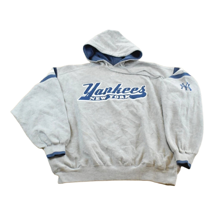 Vintage 1990s Lee Sport New York Yankees Spellout MLB Baseball Hoodie Sweatshirt Men's L
