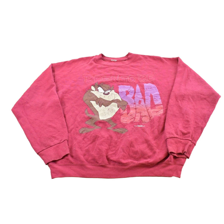 Vintage 1996 Freeze Looney Tunes Taz Tasmanian Devil Born to Be Bad Crewneck Sweatshirt Men's XL