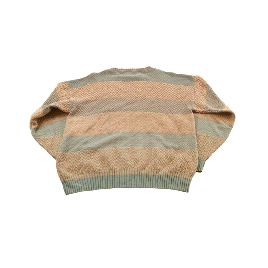 Vintage 1990s Chaps Ralph Lauren Boy Scout Tag Striped Knit Sweater Men's L