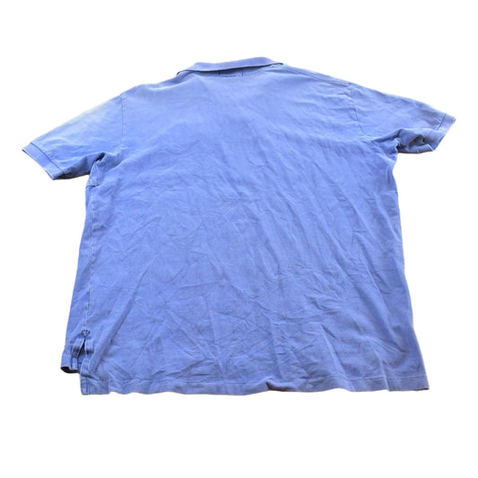 Vintage 1990's Polo Ralph Lauren Blue Double Pony Dual Match Number 2 Collared Golf T Shirt Men's XL