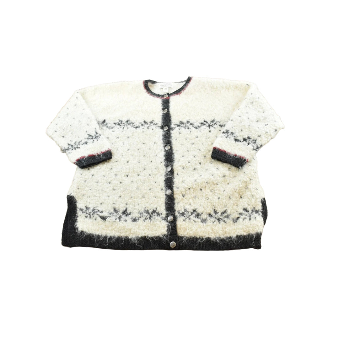 Vintage 1990s Hand Knit Jones New York Mohair Wool Blend Knit Cardigan Sweater Women's 2X