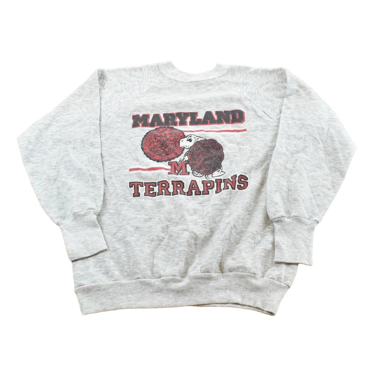 Vintage 1980s University Of Maryland Terrapins Collegiate Crewneck Raglan Sweatshirt Men's M