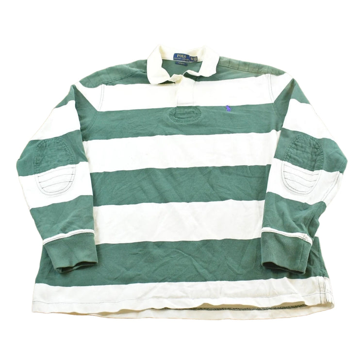 Vintage 2000s Polo Ralph Lauren Striped Long Sleeve Rugby Collared Quarter Button Shirt Men's XL