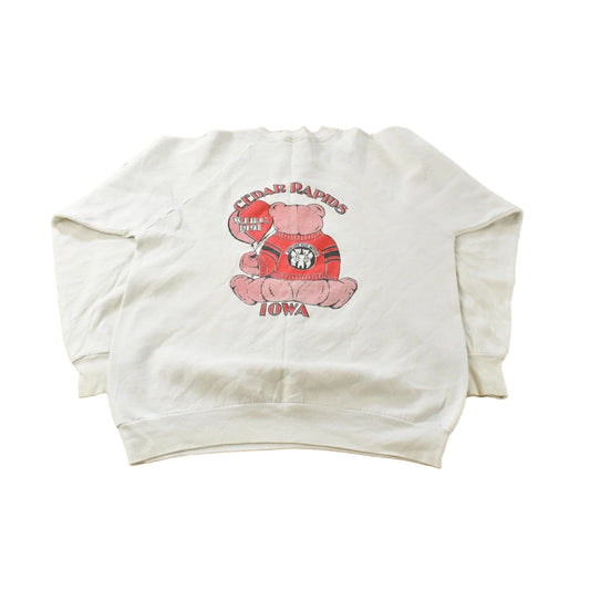 Vintage 1991 Cedar Rapids Iowa Teddy Bear Crewneck Sweatshirt Mens Medium