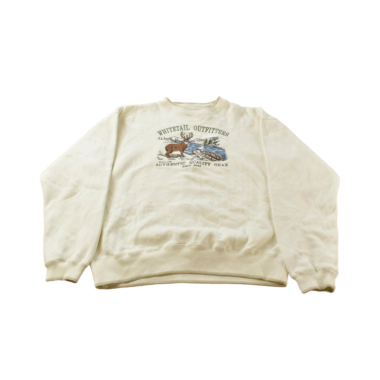 Vintage 1990s Whitetail Deer Nature Crewneck Sweatshirt Men's Medium