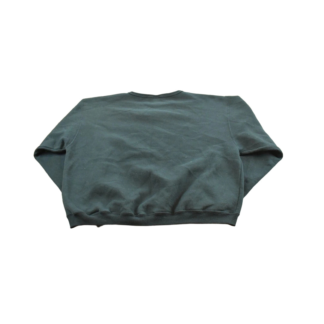 Vintage 1990s Russell Athletics Blank Black Crewneck Sweatshirt Men's S