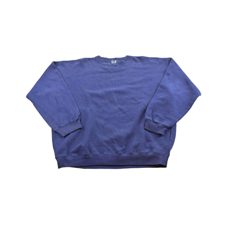 Vintage 1990s GAP Blank Blue Crewneck Sweatshirt Men's XL