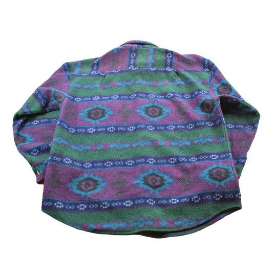 Vintage 1990s Santana Aztec Fleece Button Up Shirt Men's L
