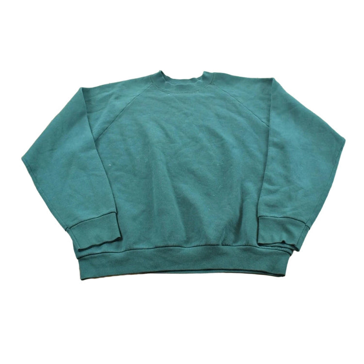 Vintage 1990s Fruit of the Loom Blank Green Crewneck Sweatshirt Men's M