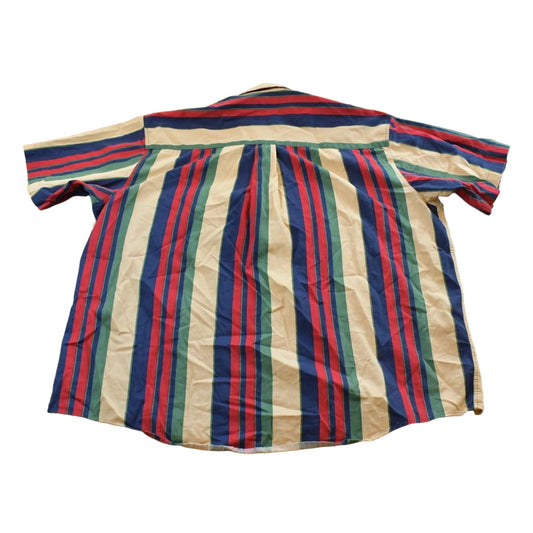 Vintage 1990s Trader Bay Striped Button Up Short Sleeve Shirt Mens XL