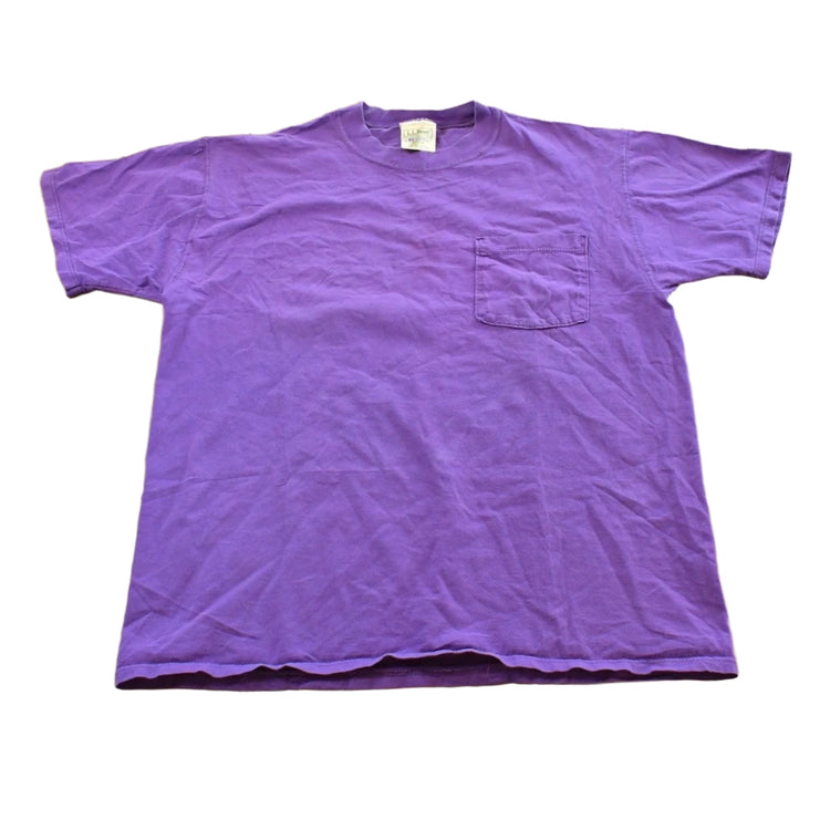 Vintage 1990s LL Bean Russell Athletic Blank Purple Pocket T-Shirt Mens M