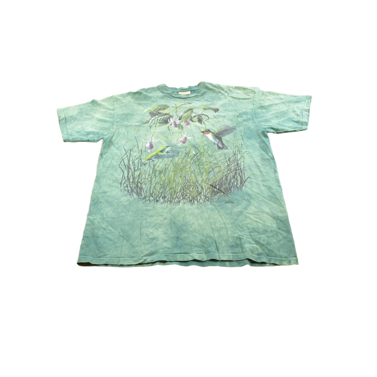Vintage 2000s The Mountain Hummingbird Garden Tie Dye T-Shirt Men's XL