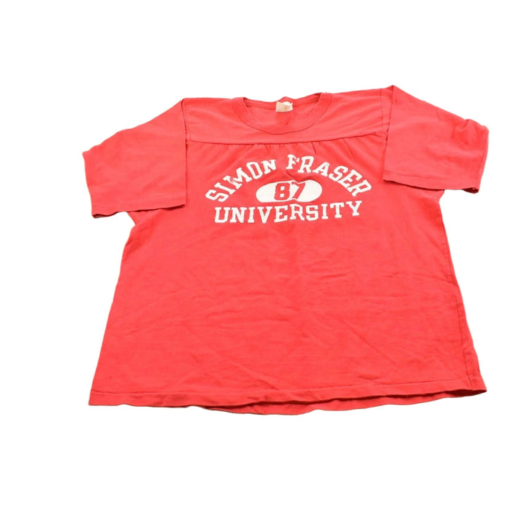 Vintage 1980s Simon Fraser University Three Quarter Sleeve Jersey T-Shirt Men's L