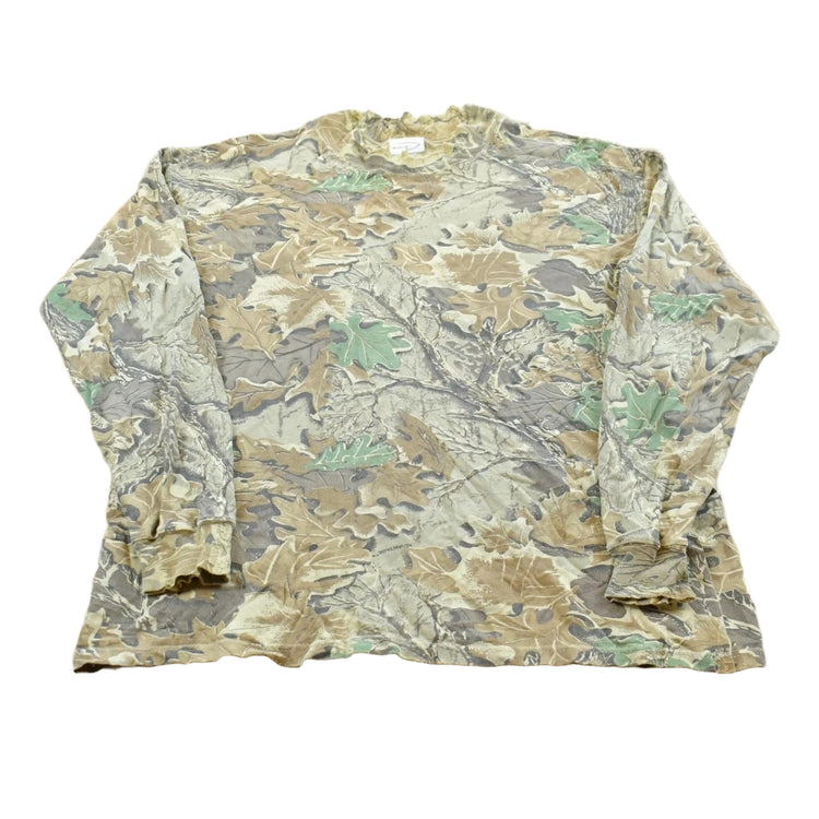 Vintage 2000s Duofold Advantage Camo Mock Turtleneck Long Sleeve T-Shirt Men's XL