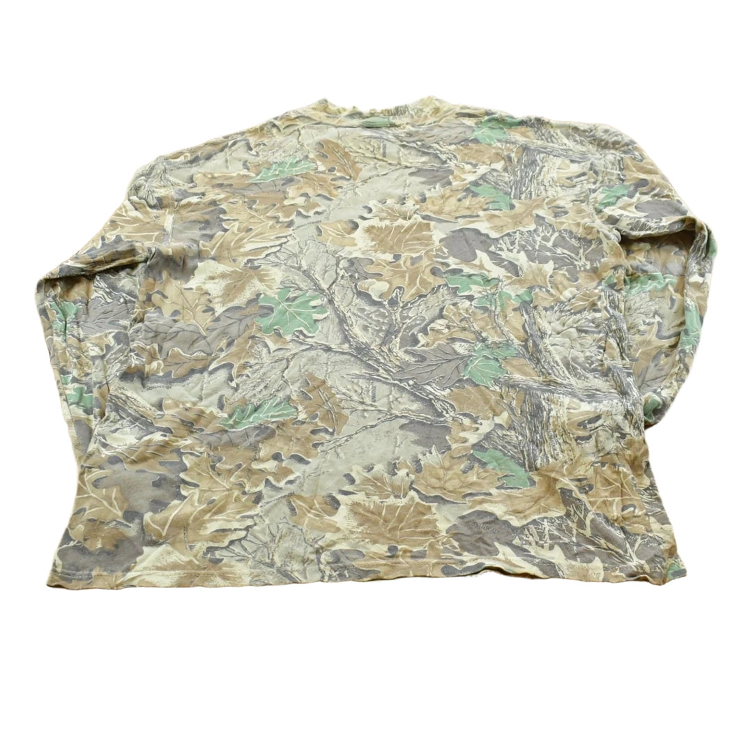 Vintage 2000s Duofold Advantage Camo Mock Turtleneck Long Sleeve T-Shirt Men's XL
