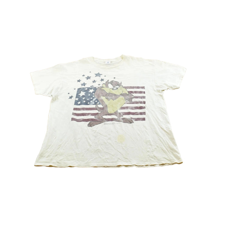 Vintage 1997 Tasmanian Devil American Flag Taz T-Shirt Men's L