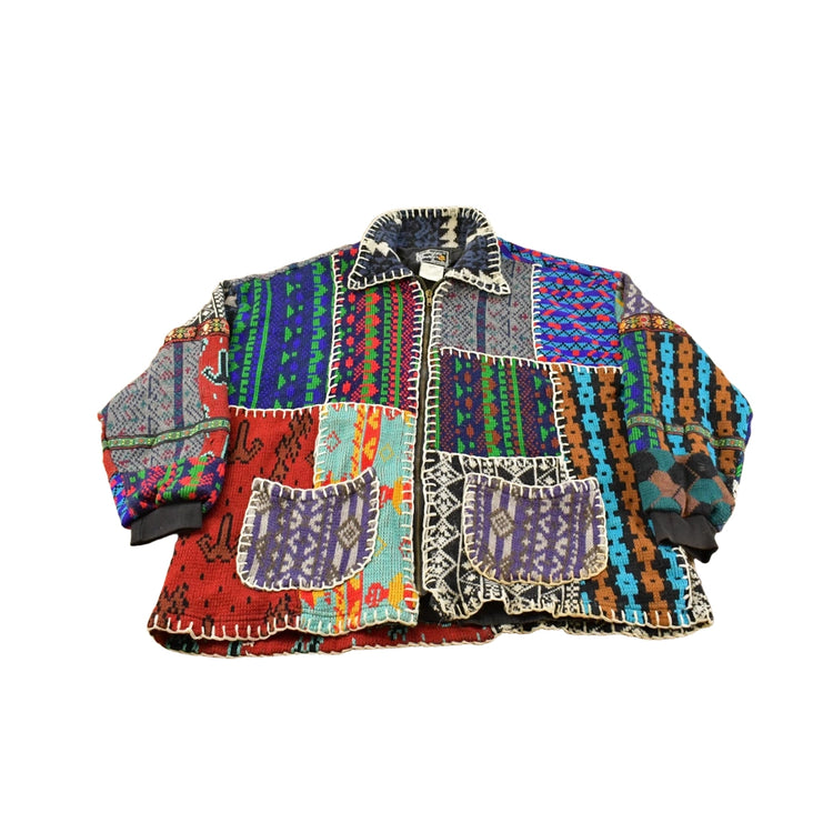 Vintage 1990s Joujou America's Favorite Patchwork Plaid Jacket Men's L