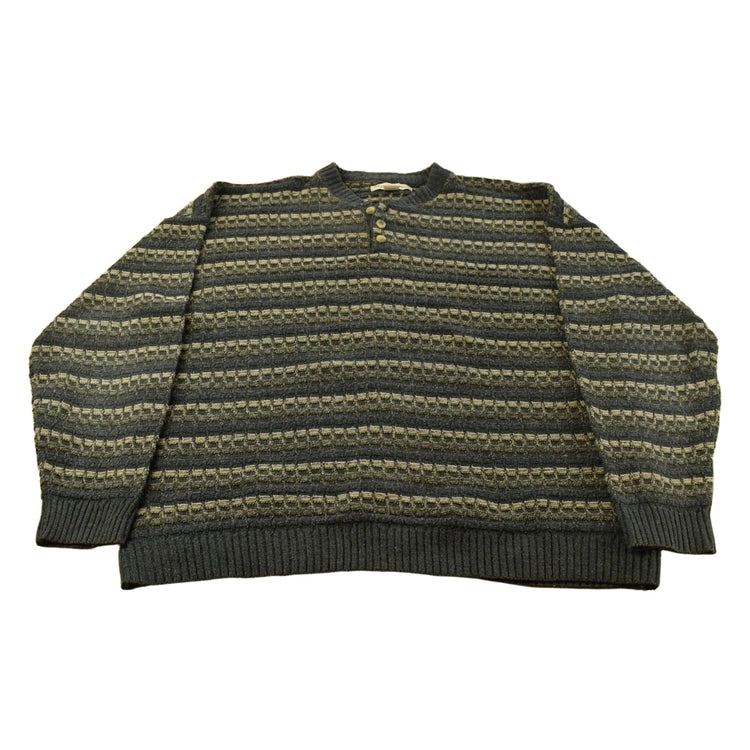 Vintage 1990s Munsingwear Knit Henley Crewneck Sweater Mens XL