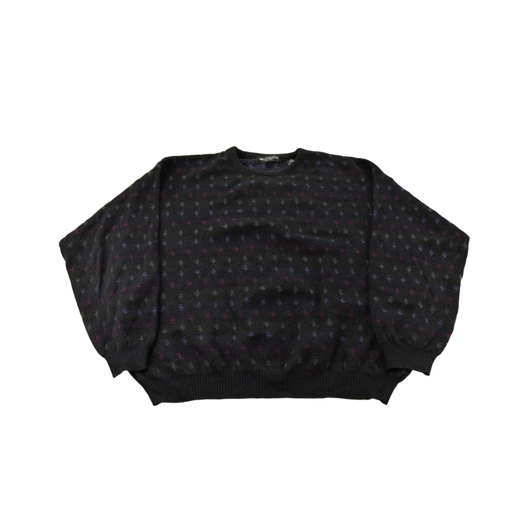 Vintage 1990s Brandini Abstract Wool Knit Crewneck Sweater Mens XL