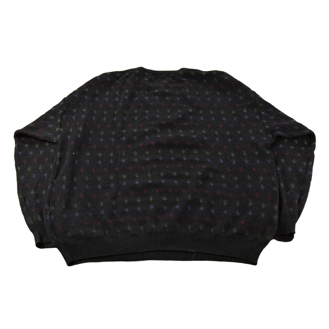 Vintage 1990s Brandini Abstract Wool Knit Crewneck Sweater Mens XL
