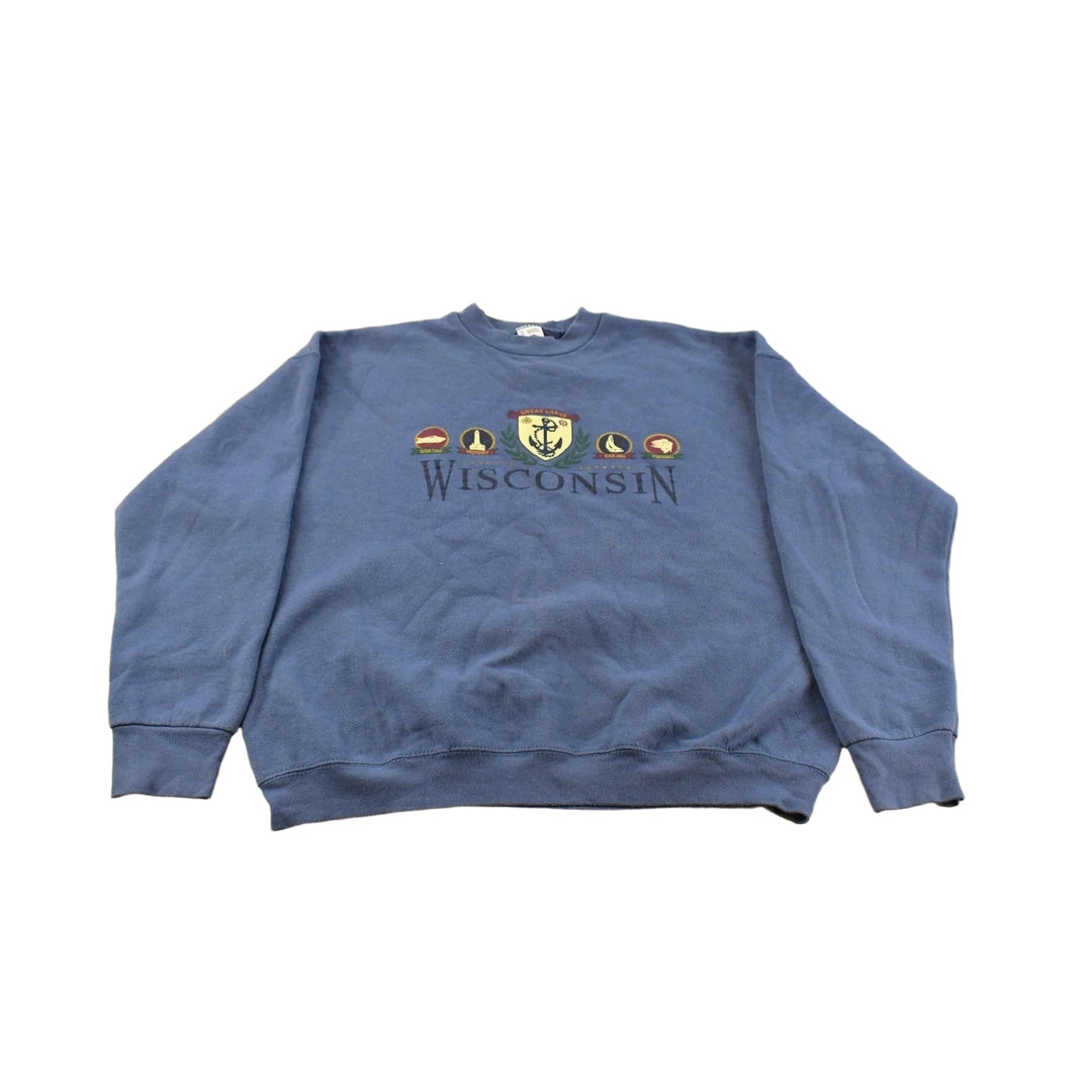 Vintage 1990s Wisconsin Travel Souvinir Crewneck Sweatshirt Men's XL