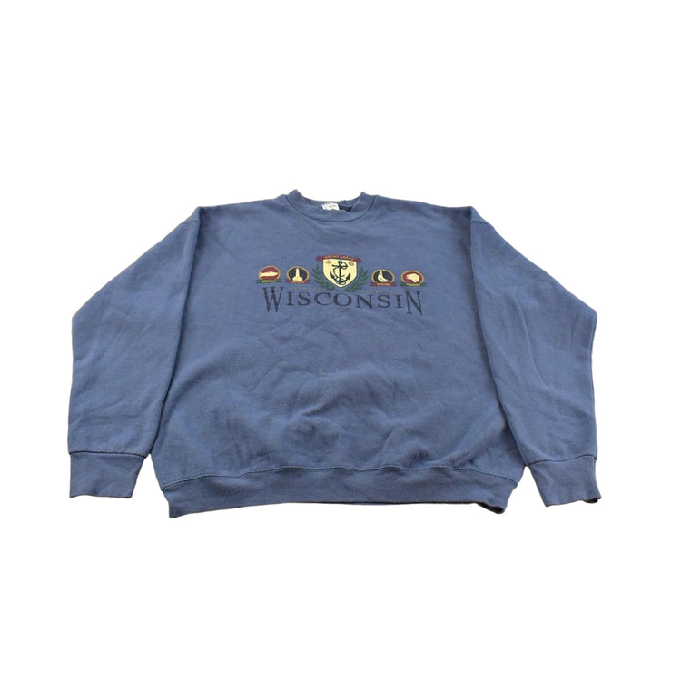 Vintage 1990s Wisconsin Travel Souvinir Crewneck Sweatshirt Men's XL
