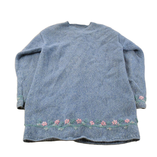 Vintage 1990s Northern Reflections Floral Wool Knit Cardigan Sweater Women's Small