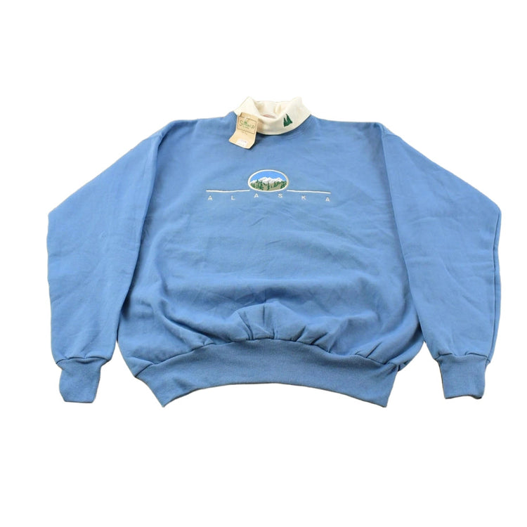 Vintage 1990s Deadstock Alaska Travel Turtleneck Sweatshirt Man's Large Men's Large