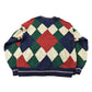 Vintage 1990s 417 Van Heusen Argyle Knit Abstract Pattern Crewneck Sweater Men's Large