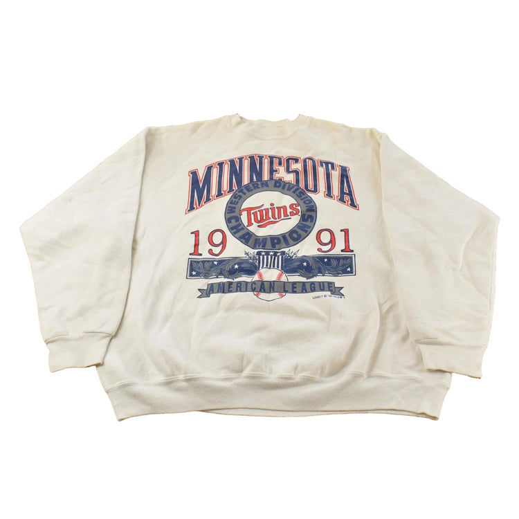 Vintage 1991 Minnesota Twins MLB World Champions Crewneck Sweatshirt Men's XL