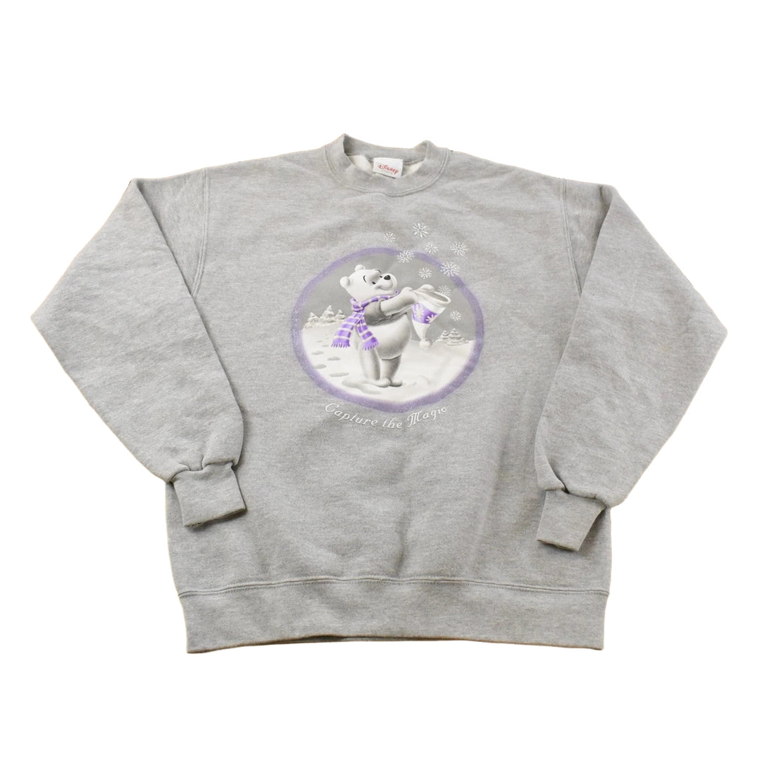 Vintage 1990s Disney Winnie The Pooh Winter Crewneck Sweatshirt Men's S