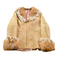 Vintage 1970s Lony G Fur Accent Suede Full Zip Jacket