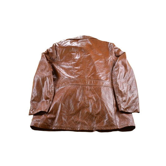 Vintage 1980s Reed Sportswear Fur Lined Leather Jacket