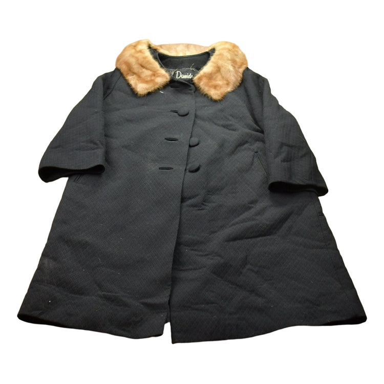 Vintage 1990s Davids Fur Collar 100% Wool Jacket