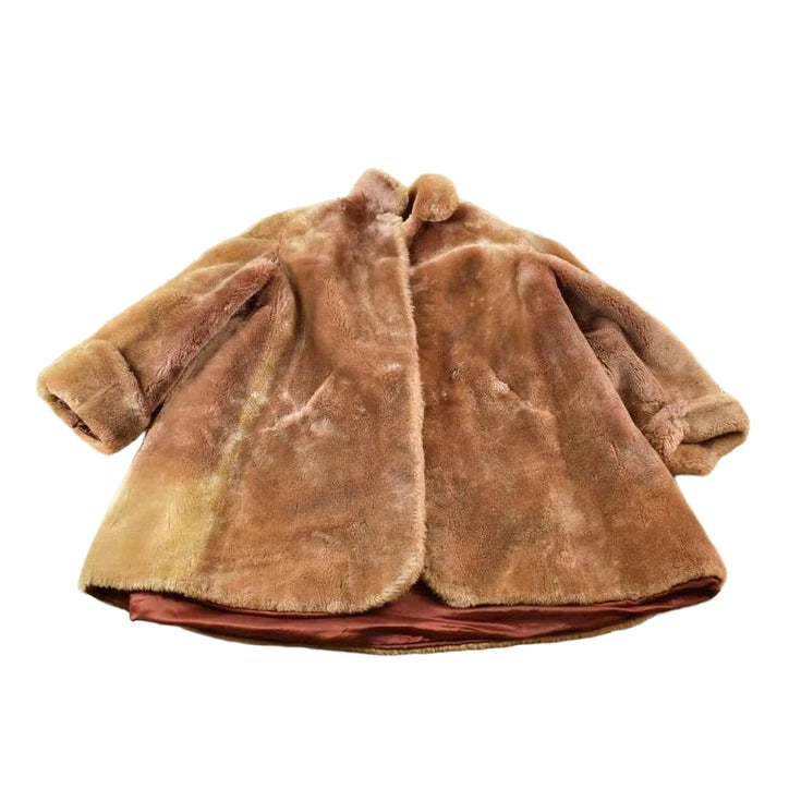 Vintage 1970s Laskin Mouton Genuine Fur Coat Made In USA