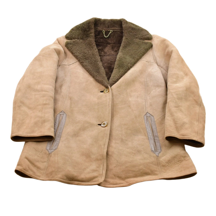 Vintage 1980s Morlands Lambskin Shearling Leather Jacket