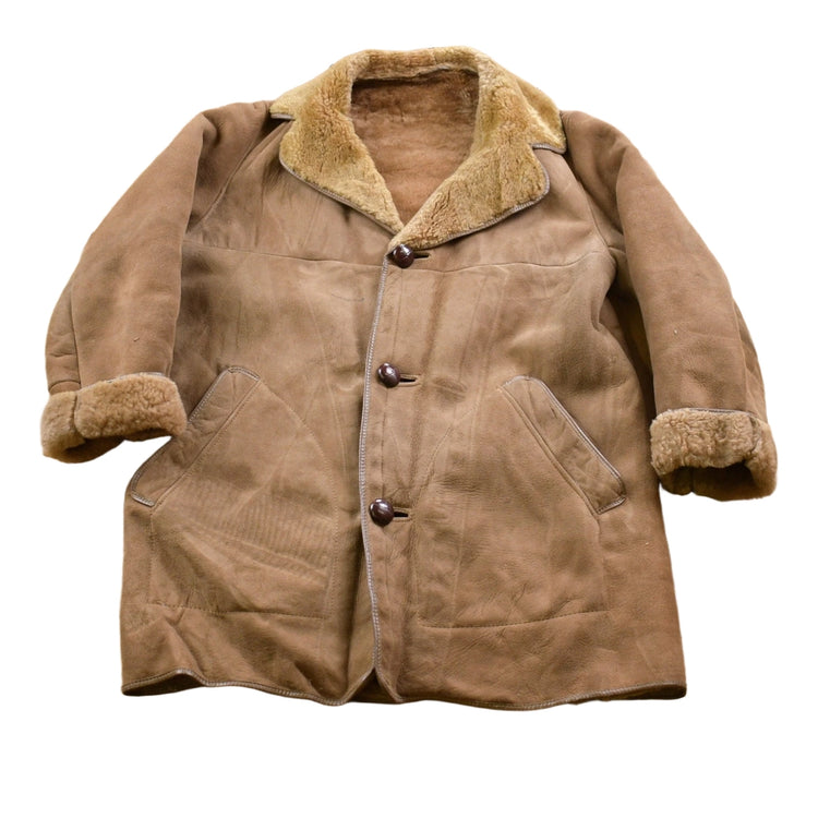 Vintage 1970s Sheepskin Shearling Leather Jacket