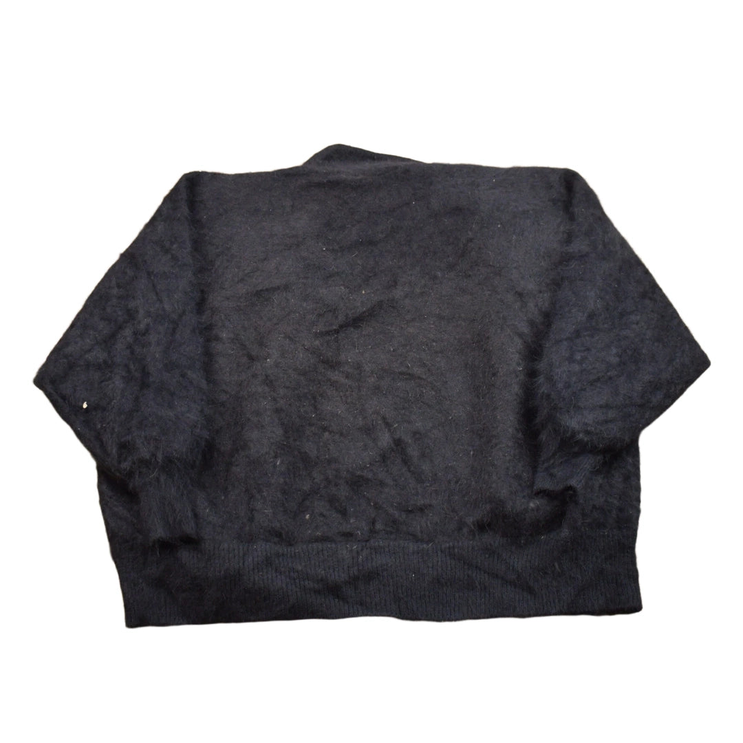 Vintage 1990s Belldini Women's Angora Fur Button Up Top