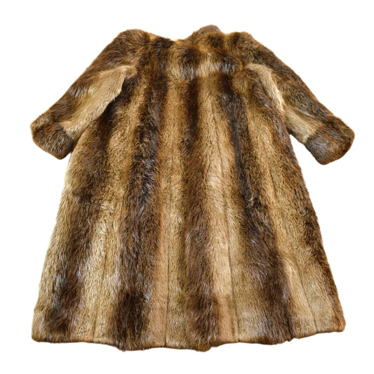 Vintage 1970s Eaton Full Length Brown Raccoon Fur Coat