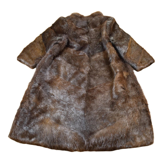 Vintage 1970s Full Length Brown Mink Fur Coat