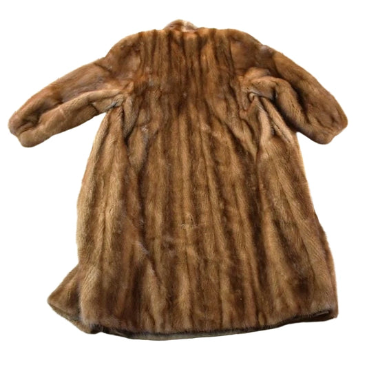 Vintage 1970s Full Length Chestnut Mink Fur Coat Made In USA