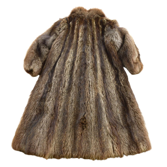 Vintage 1970s Full Length Multi Brown Mink Fur Coat