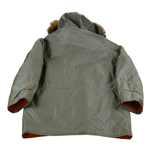 Vintage 1970s Full Length Fur Hooded Puffer Jacket