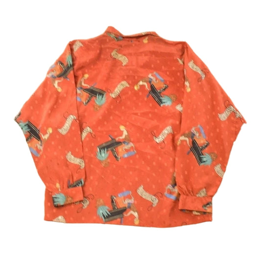 Vintage 1990s Diane Von Furstenberg Music Themed Button Up Shirt