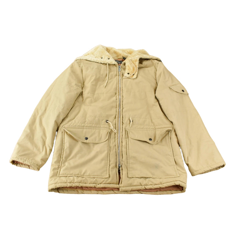 Vintage 1980s Ashley Beige Fur Collar Light Weight Jacket