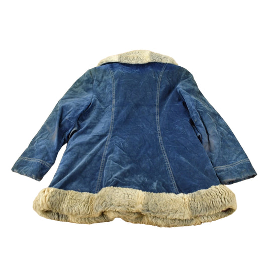 Vintage 1970s Fur Collar Suede Snap Button Women's Jacket