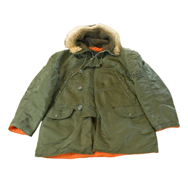Vintage 1970s Military Type N-3B Snorkel Parka Jacket Men's M