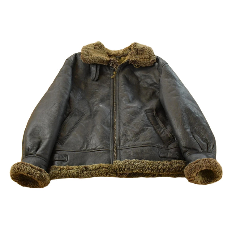 Vintage 1980s Genuine Shearling Leather Fur Jacket Men's Large